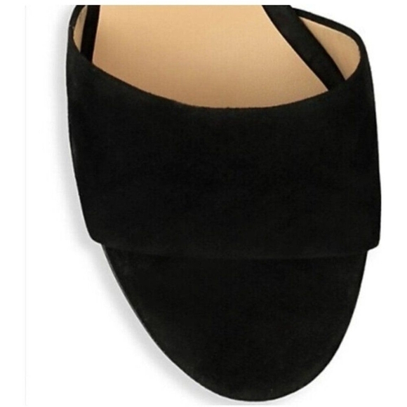 Sophia Milano Italian Suede Slip-on Sandals Black Size 9 - Picture 6 of 10